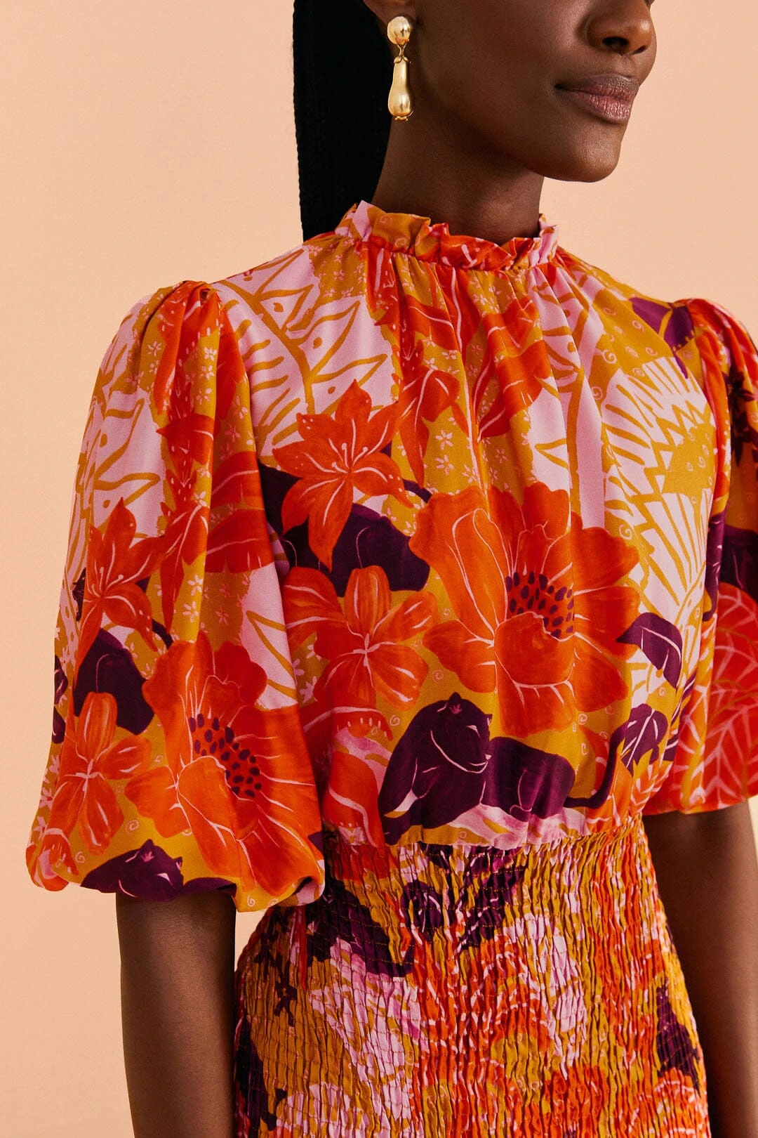 Farm Rio Beige Jungle Panther Lenzing™ Ecovero™ Viscose Mini Dress 5 Farm Rio Beige Jungle Panther Lenzing™ Ecovero™ Viscose Mini Dress - Image 3