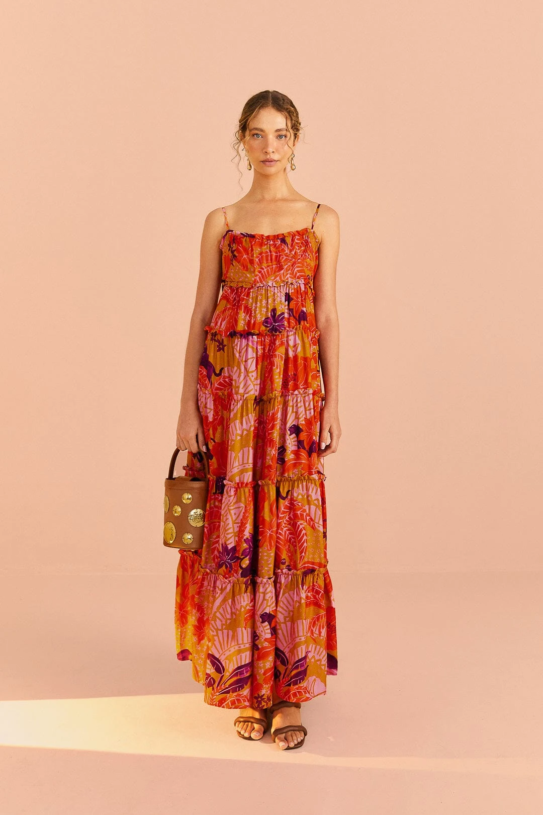 Farm Rio Beige Jungle Panther Lenzing™ Ecovero™ Viscose Maxi Dress 3 Farm Rio Beige Jungle Panther Lenzing™ Ecovero™ Viscose Maxi Dress