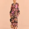 Farm Rio Black Enchanted Nature Midi Dress 1 Farm Rio Black Enchanted Nature Midi Dress -Farm Rio Store 309488 01