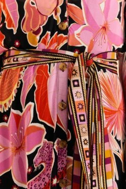 Farm Rio Black Enchanted Nature Midi Dress -Farm Rio Store 309488 05