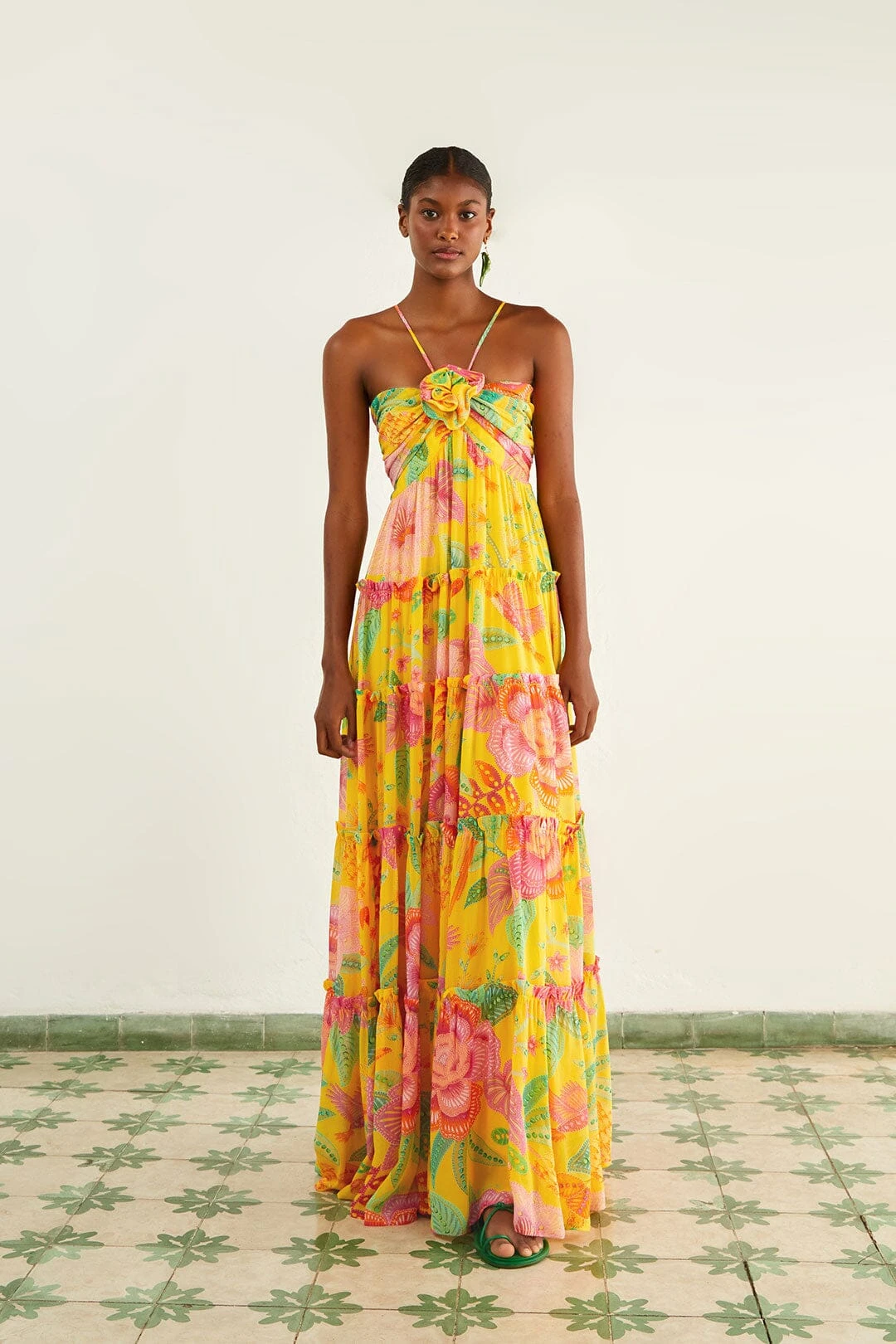 Farm Rio Yellow Macaw Bloom Maxi Dress 3 Farm Rio Yellow Macaw Bloom Maxi Dress