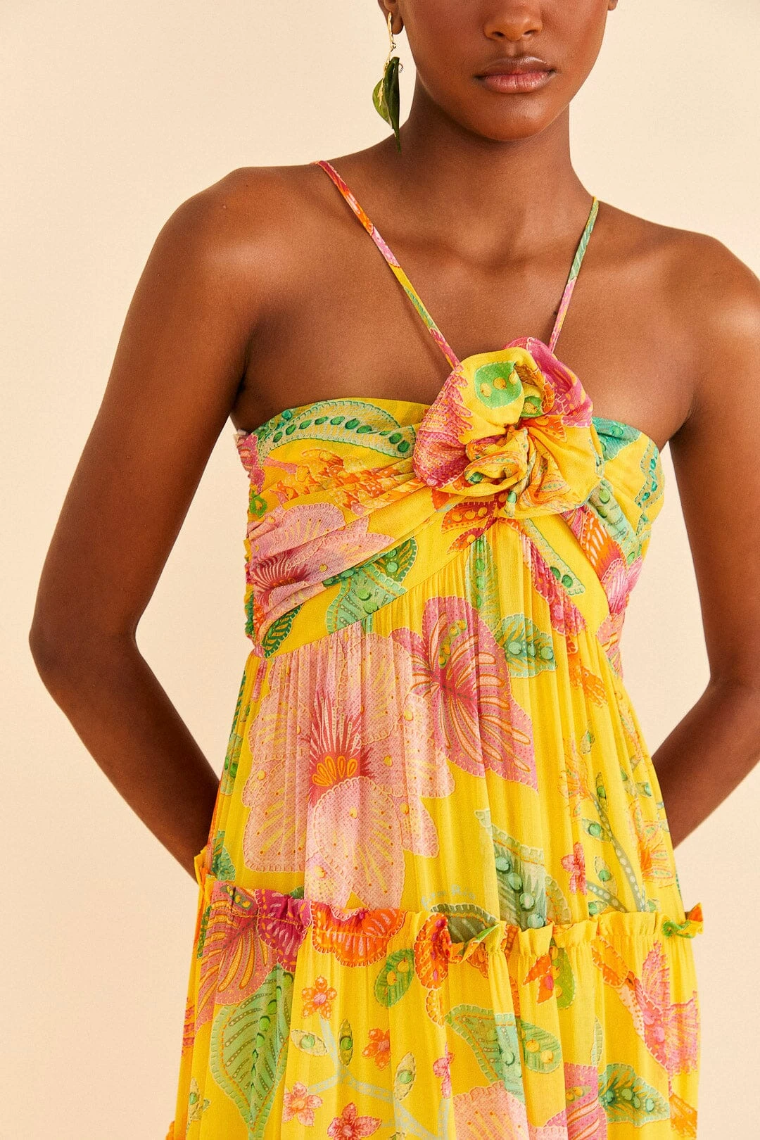 Farm Rio Yellow Macaw Bloom Maxi Dress 4 Farm Rio Yellow Macaw Bloom Maxi Dress - Image 2