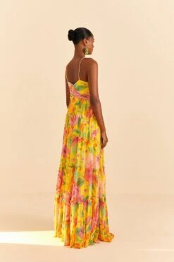 Farm Rio Yellow Macaw Bloom Maxi Dress 11 Farm Rio Yellow Macaw Bloom Maxi Dress -Farm Rio Store 309490 04
