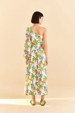 Farm Rio Tropical Paradise One Shoulder Midi Dress 10 Farm Rio Tropical Paradise One Shoulder Midi Dress -Farm Rio Store 309497 04