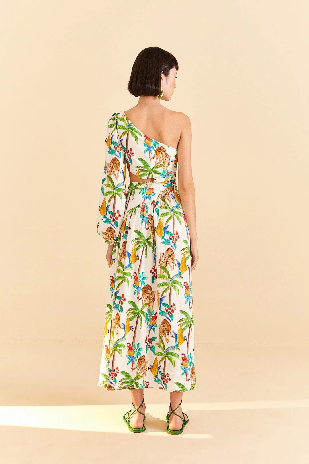 Farm Rio Tropical Paradise One Shoulder Midi Dress 6 Farm Rio Tropical Paradise One Shoulder Midi Dress - Image 4