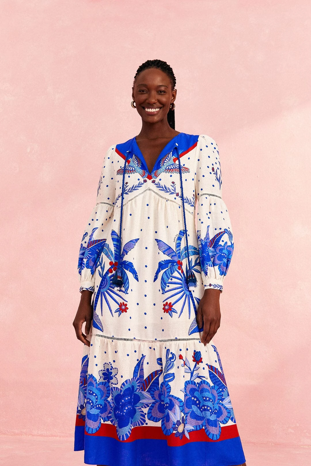 Farm Rio Off-White Jungle Chic Midi Dress 4 Farm Rio Off-White Jungle Chic Midi Dress - Image 2