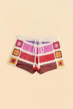 Farm Rio Mixed Crochet Stripes Shorts -Farm Rio Store 309542 06