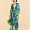Farm Rio Blue Banana Leaves Maxi Dress 1 Farm Rio Blue Banana Leaves Maxi Dress -Farm Rio Store 310131 01