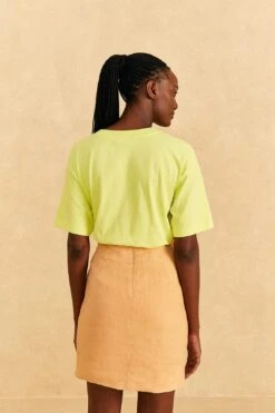 Farm Rio Beige Leaf Organic Cotton Mini Skirt -Farm Rio Store 310279 04