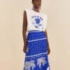 Farm Rio Blue Ondina Midi Skirt 2 Farm Rio Blue Ondina Midi Skirt -Farm Rio Store 310651 01