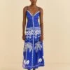 Farm Rio Blue Mixed Ondina Midi Dress -Farm Rio Store 310652 01