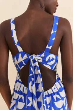 Farm Rio Mixed Pitta Colors Organic Cotton Embroidered Midi Dress -Farm Rio Store 310673 03