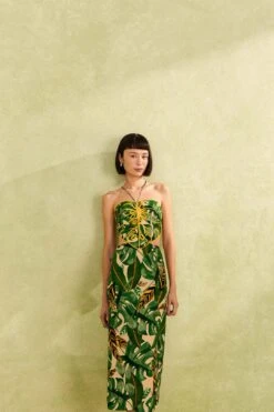 Farm Rio Tropical Leaves Midi Dress -Farm Rio Store 311337 01