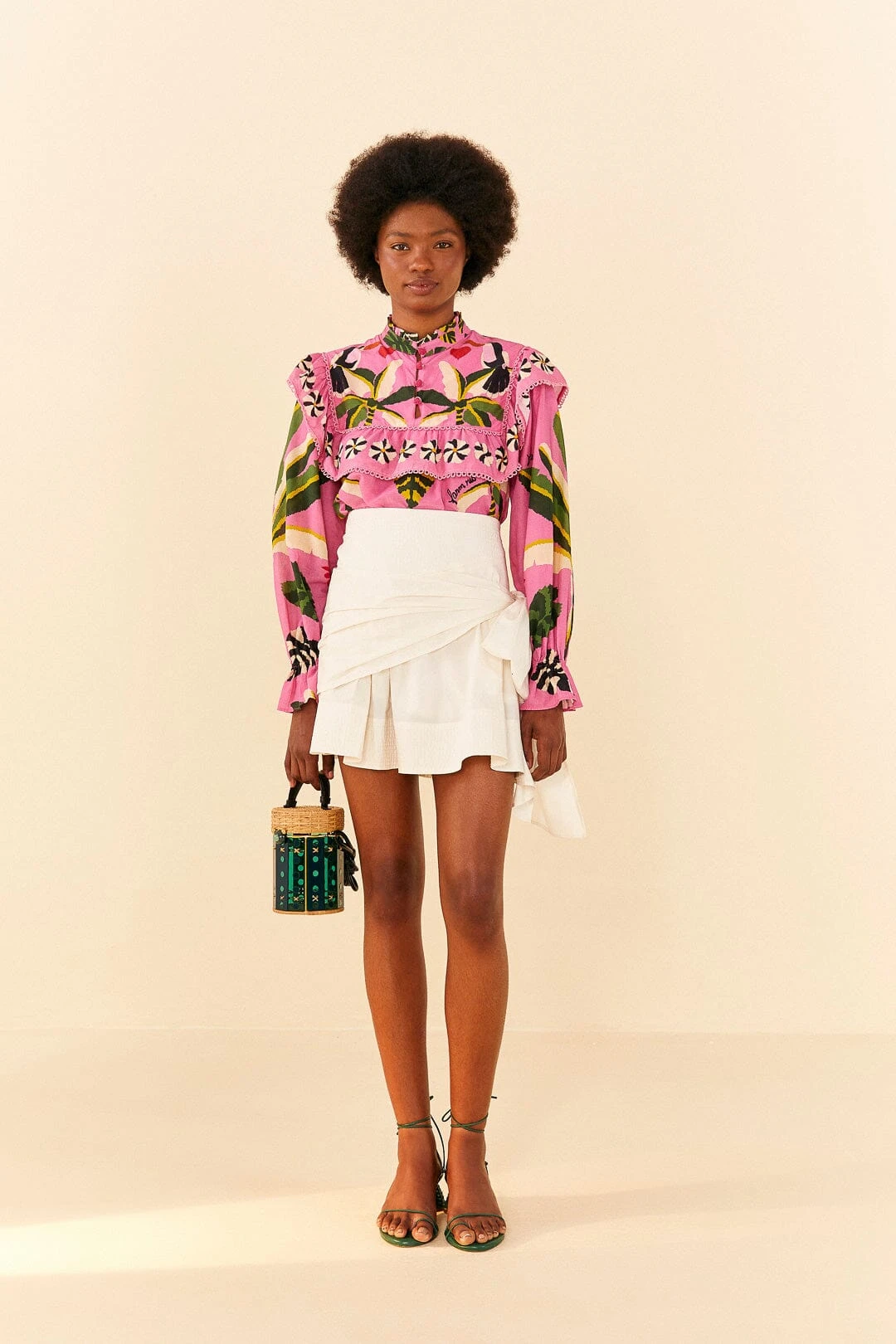 Farm Rio White Knot Organic Cotton Mini Skirt 3 Farm Rio White Knot Organic Cotton Mini Skirt