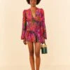 Farm Rio Pink Cool Leopards Lenzing™ Ecovero™ Viscose Mini Dress -Farm Rio Store 311369 01