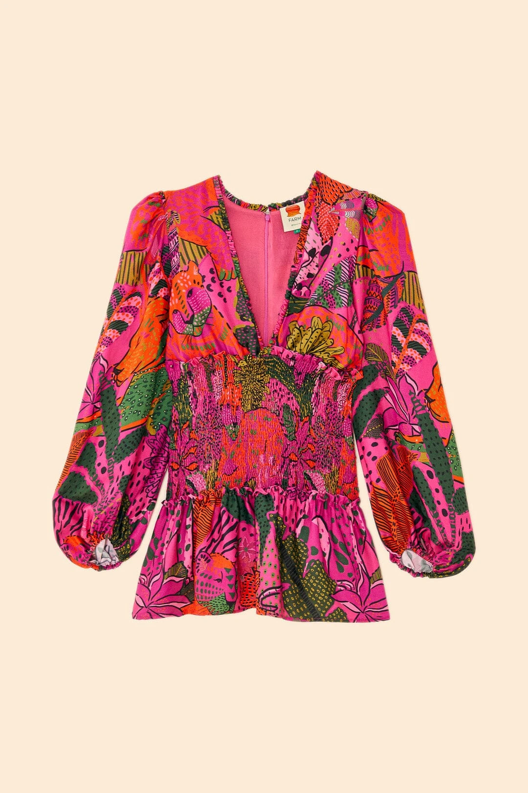 Farm Rio Pink Cool Leopards Lenzing™ Ecovero™ Viscose Mini Dress 7 Farm Rio Pink Cool Leopards Lenzing™ Ecovero™ Viscose Mini Dress - Image 5