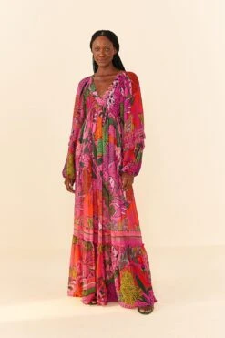 Farm Rio Pink Cool Leopards Maxi Dress -Farm Rio Store 311370 04