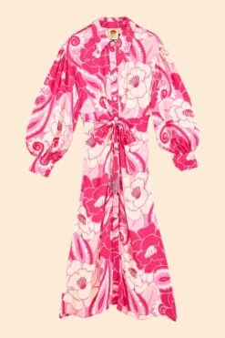 Farm Rio Pink Tropical Groove Midi Dress 13 Farm Rio Pink Tropical Groove Midi Dress -Farm Rio Store 311372 06