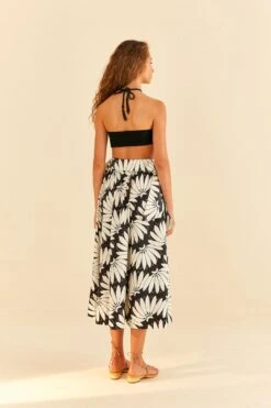 Farm Rio Black Copacabana Bow Midi Skirt -Farm Rio Store 311375 05