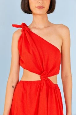 Red Knot Midi Dress -Farm Rio Store 311386 03
