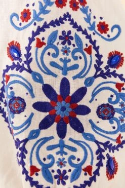 Farm Rio Off-White Navy Embroidery Mini Dress 12 Farm Rio Off-White Navy Embroidery Mini Dress -Farm Rio Store 311390 05