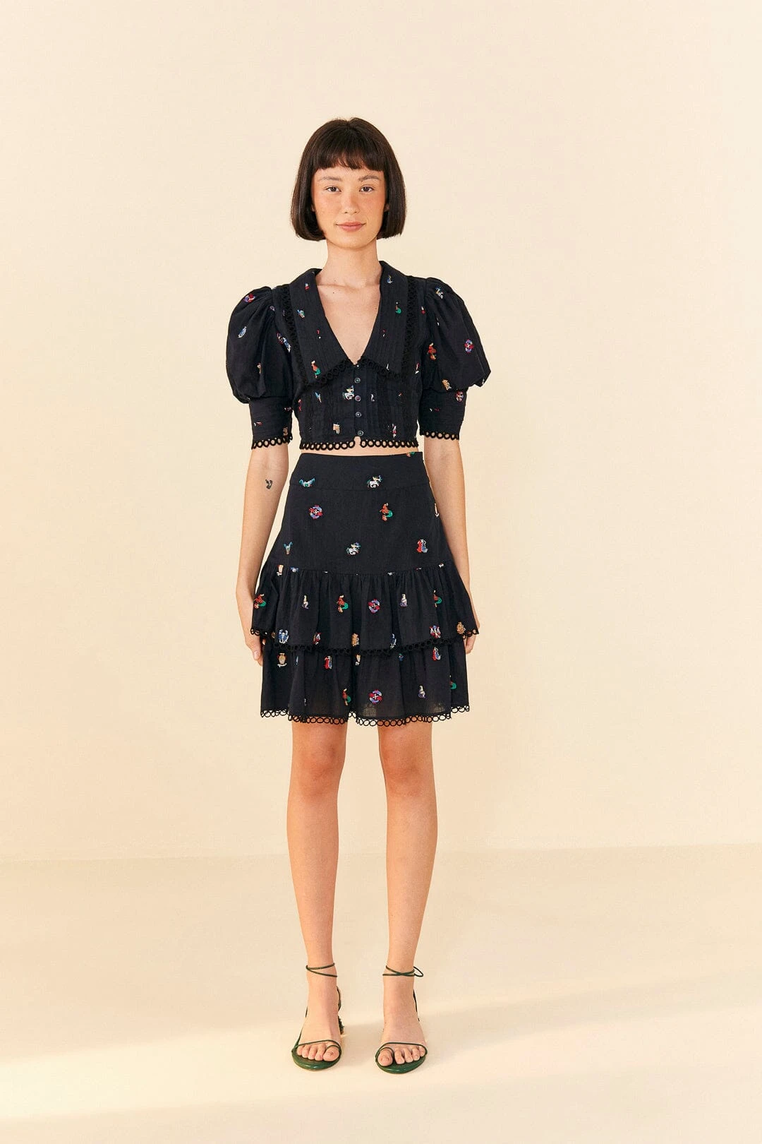 Farm Rio Zodiac Cross Stitch Mini Skirt 3 Farm Rio Zodiac Cross Stitch Mini Skirt