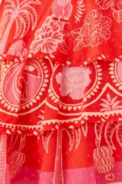 Farm Rio Red Summer Sunrise Mini Skirt 12 Farm Rio Red Summer Sunrise Mini Skirt -Farm Rio Store 311481 05