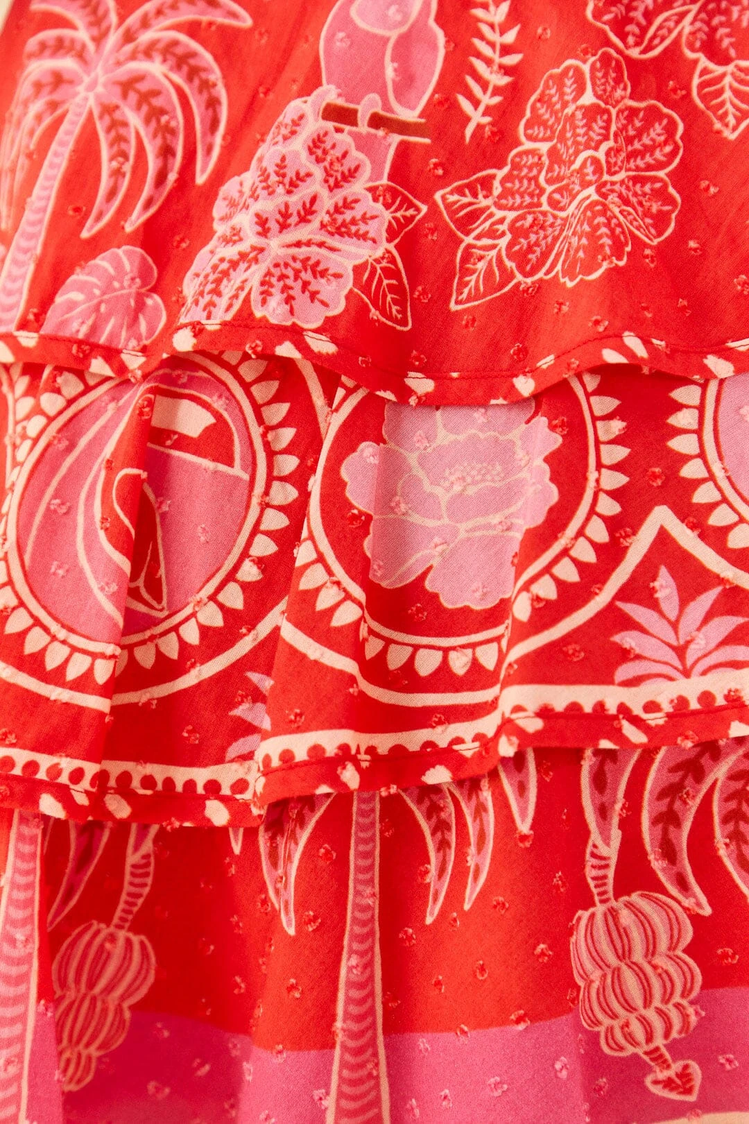 Farm Rio Red Summer Sunrise Mini Skirt 7 Farm Rio Red Summer Sunrise Mini Skirt - Image 5