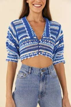 Farm Rio Multi Stitches Crochet Collar Blouse -Farm Rio Store 311558 03