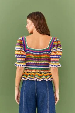 Farm Rio Multi Stitches Crochet Blouse 9 Farm Rio Multi Stitches Crochet Blouse -Farm Rio Store 311559 03