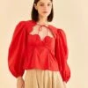 Farm Rio Red Heart Shaped Neckline Blouse 2 Farm Rio Red Heart Shaped Neckline Blouse -Farm Rio Store 312025 01