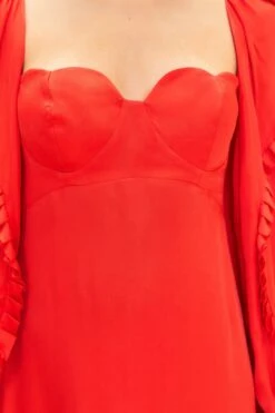 Farm Rio Red Heart Shaped Neckline Long Sleeve Midi Dress 14 Farm Rio Red Heart Shaped Neckline Long Sleeve Midi Dress -Farm Rio Store 312027 06