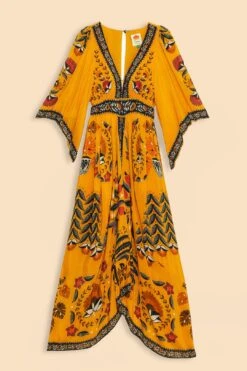 Farm Rio Yellow Tropical Tapestry Kaftan Dress 13 Farm Rio Yellow Tropical Tapestry Kaftan Dress -Farm Rio Store 312047 06