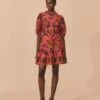 Farm Rio Blush Living Bloom Short Sleeve Mini Dress -Farm Rio Store 312186 01