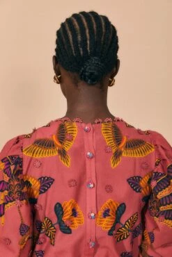 Farm Rio Blush Living Bloom Short Sleeve Mini Dress -Farm Rio Store 312186 04