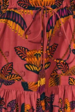 Farm Rio Blush Living Bloom Short Sleeve Mini Dress -Farm Rio Store 312186 05