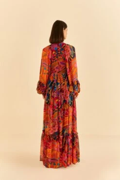 Farm Rio Vintage Wave Long Sleeve Maxi Dress -Farm Rio Store 312218 04