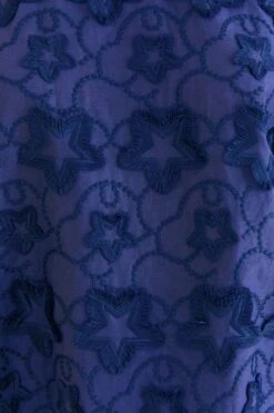 Farm Rio Navy Blue 3d Star Texture Blouse -Farm Rio Store 312282 06