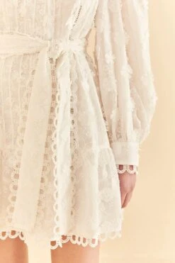 Farm Rio Off-White 3d Flower Pleated Mini Dress 15 Farm Rio Off-White 3d Flower Pleated Mini Dress -Farm Rio Store 312366 05