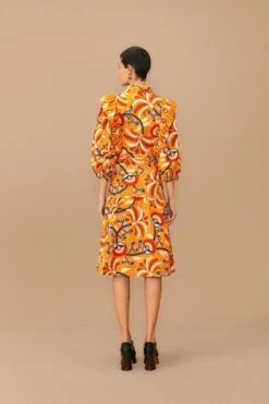 Farm Rio Yellow Palms Party Midi Dress -Farm Rio Store 312461 04