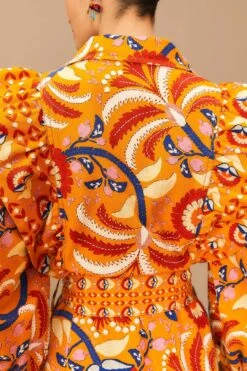 Farm Rio Yellow Palms Party Midi Dress -Farm Rio Store 312461 06