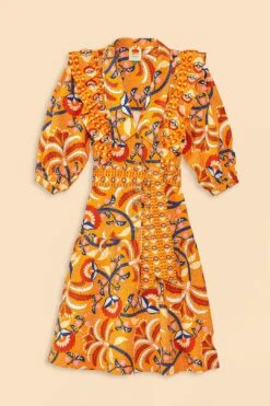 Farm Rio Yellow Palms Party Midi Dress -Farm Rio Store 312461 08