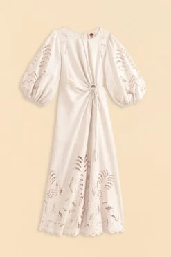 Farm Rio Off-White Richelieu Cut Out Midi Dress -Farm Rio Store 313595 06