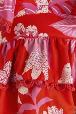 Farm Rio Red Dewdrop Floral Sleeveless Blouse -Farm Rio Store 313598 04