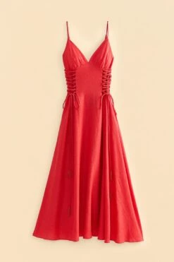 Farm Rio Red Sleeveless Midi Dress -Farm Rio Store 313607 06 Copia