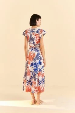 Farm Rio Off-White Mixed Lobsters Midi Dress -Farm Rio Store 313608 04