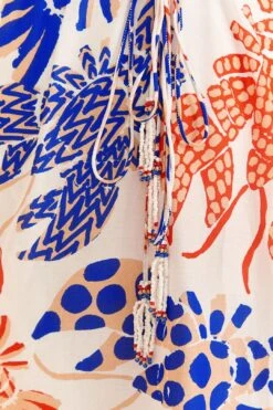 Farm Rio Off-White Mixed Lobsters Midi Dress -Farm Rio Store 313608 05