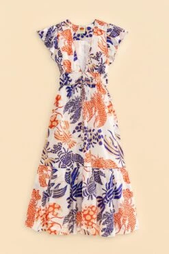 Farm Rio Off-White Mixed Lobsters Midi Dress -Farm Rio Store 313608 06
