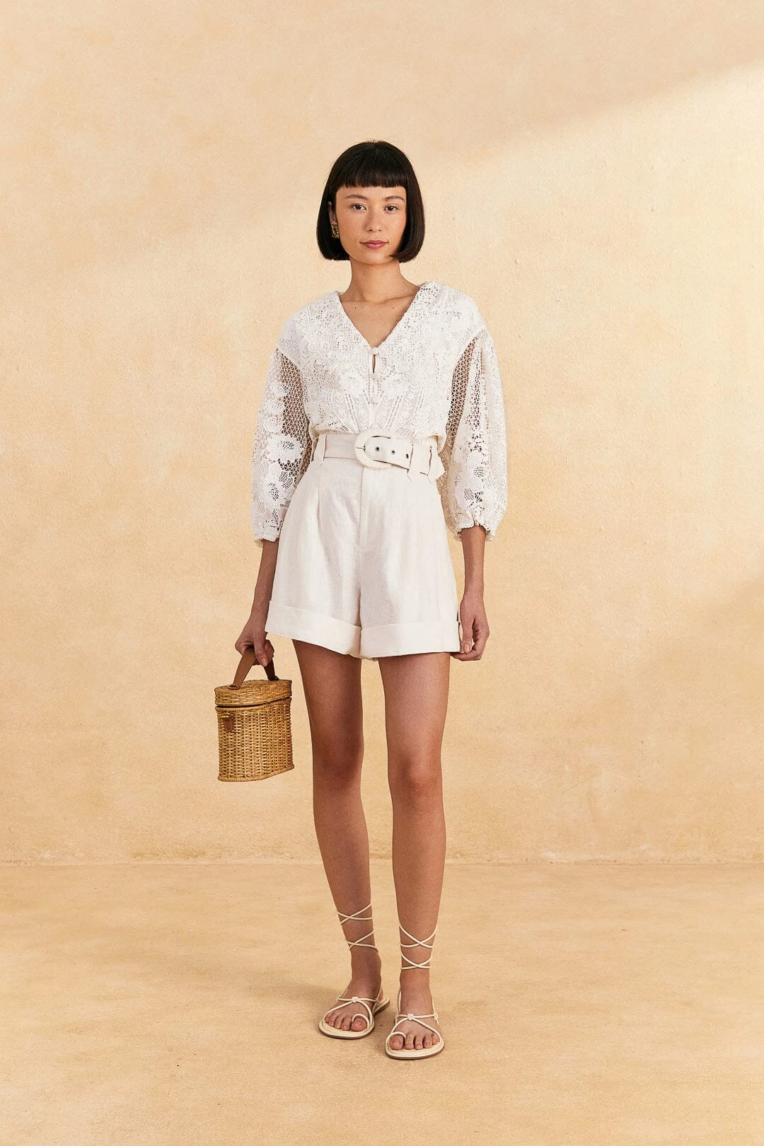 Farm Rio Off-White Tailored Shorts 3 Farm Rio Off-White Tailored Shorts