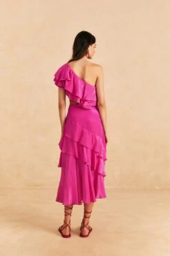 Farm Rio Dark Pink Marocaine Ruffle Skirt 11 Farm Rio Dark Pink Marocaine Ruffle Skirt -Farm Rio Store 313615 04